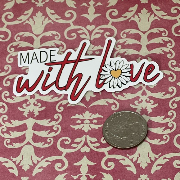 Made with Love Cute Lovey Sweetheart Love You Valentines Sweet Sticker - Picture 4 of 4